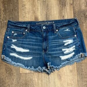 American Eagle Tomgirl Shortie Distressed Denim Shorts - Size 14☀️
